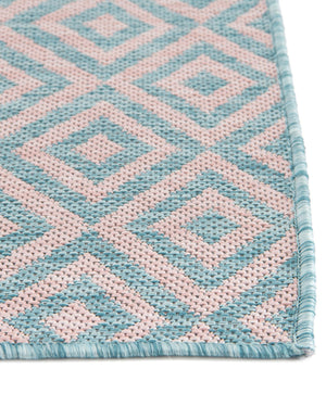 Pink and Aqua 2' x 3' 1 Jill Zarin Outdoor Rectangle Area Rug Weather Resistant for Patio, Deck, Terrace, Balcony, Porch Durable 100% Polypropylene Carpet for Outside for Sale at Rug Engine