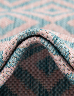 Pink and Aqua 2' x 3' 1 Jill Zarin Outdoor Rectangle Area Rug Weather Resistant for Patio, Deck, Terrace, Balcony, Porch Durable 100% Polypropylene Carpet for Outside for Sale at Rug Engine