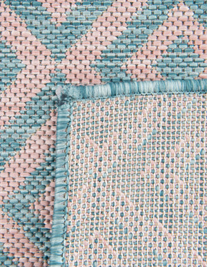 Pink and Aqua 9' x 12' Jill Zarin Outdoor Rectangle Rug