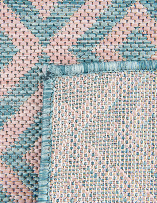 Pink and Aqua 9' x 12' Jill Zarin Outdoor Rectangle Rug