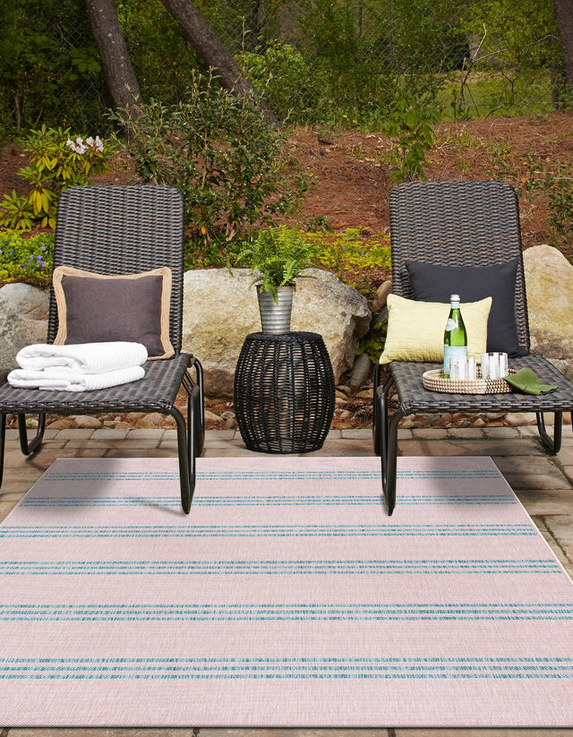 Pink and Aqua 2' x 3' 1 Jill Zarin Outdoor Rectangle Area Rug Weather Resistant for Patio, Deck, Terrace, Balcony, Porch Durable 100% Polypropylene Carpet for Outside for Sale at Rug Engine