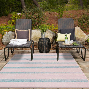 Pink and Aqua 3' 1 x 5' 3 Jill Zarin Outdoor Rectangle Area Rug Weather Resistant for Patio, Deck, Terrace, Balcony, Porch Durable 100% Polypropylene Carpet for Outside for Sale at Rug Engine