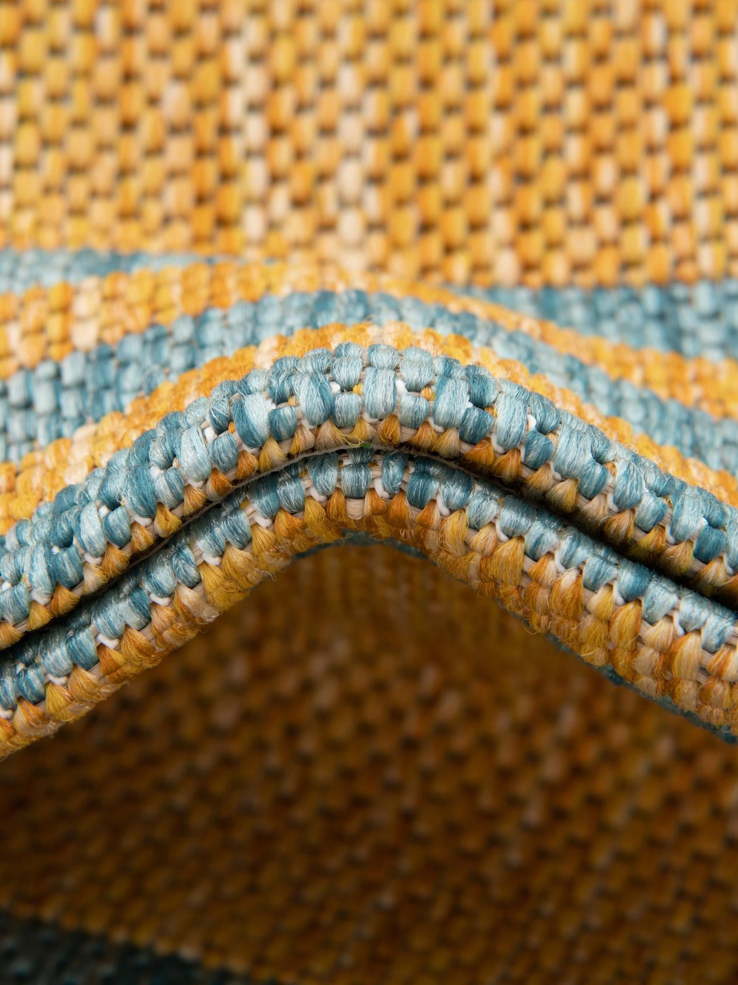Yellow and Aqua 3' 1 x 5' 3 Jill Zarin Outdoor Rectangle Area Rug Weather Resistant for Patio, Deck, Terrace, Balcony, Porch Durable 100% Polypropylene Carpet for Outside for Sale at Rug Engine