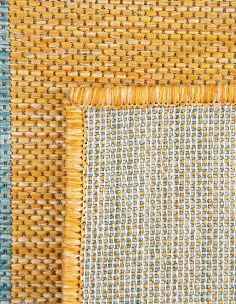 Yellow and Aqua 2' x 3' 1 Jill Zarin Outdoor Rectangle Area Rug Weather Resistant for Patio, Deck, Terrace, Balcony, Porch Durable 100% Polypropylene Carpet for Outside for Sale at Rug Engine
