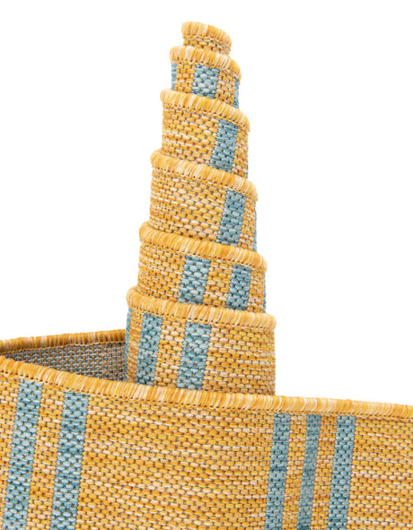 Yellow and Aqua 2' x 3' 1 Jill Zarin Outdoor Rectangle Area Rug Weather Resistant for Patio, Deck, Terrace, Balcony, Porch Durable 100% Polypropylene Carpet for Outside for Sale at Rug Engine