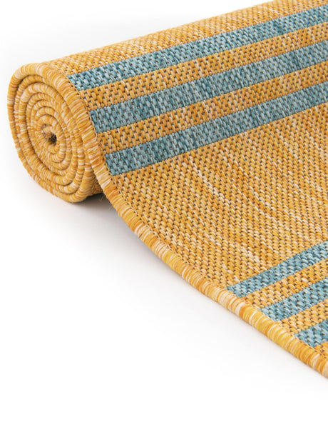 Yellow and Aqua 2' x 3' 1 Jill Zarin Outdoor Rectangle Area Rug Weather Resistant for Patio, Deck, Terrace, Balcony, Porch Durable 100% Polypropylene Carpet for Outside for Sale at Rug Engine
