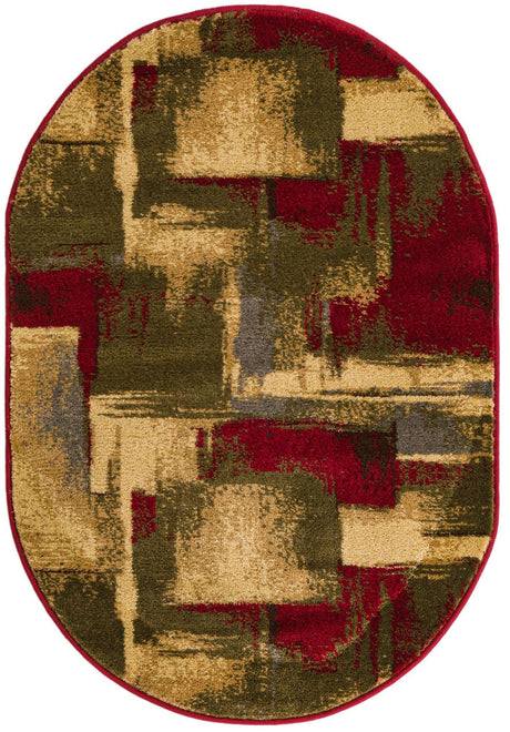 Multicolor 2' x 3' 1 Barista Oval Area Rug 100% Polypropylene Abstract Modern Geometric Carpet for Living Room Dining Office Dorm Room Decor for Sale at Rug Engine