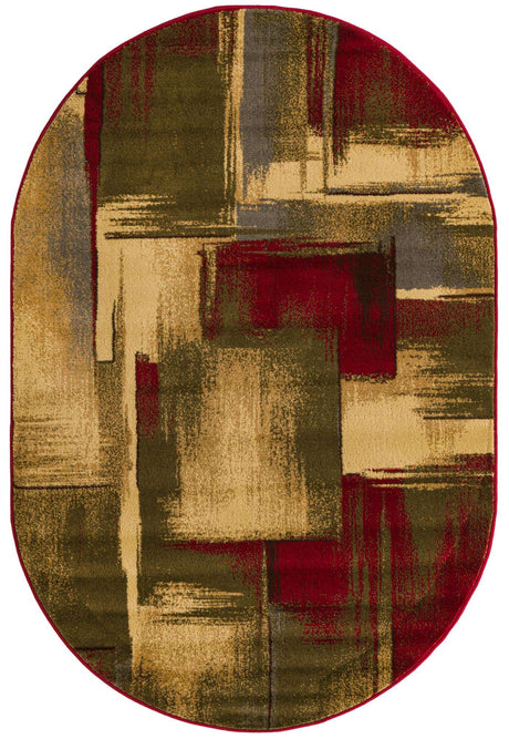 Multicolor 4' 1 x 6' 1 Barista Oval Area Rug 100% Polypropylene Abstract Modern Geometric Carpet for Living Room Dining Office Dorm Room Decor for Sale at Rug Engine