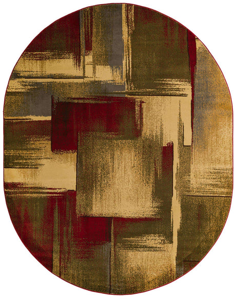 Multicolor 7' 10 x 10' Barista Oval Area Rug 100% Polypropylene Abstract Modern Geometric Carpet for Living Room Dining Office Dorm Room Decor for Sale at Rug Engine
