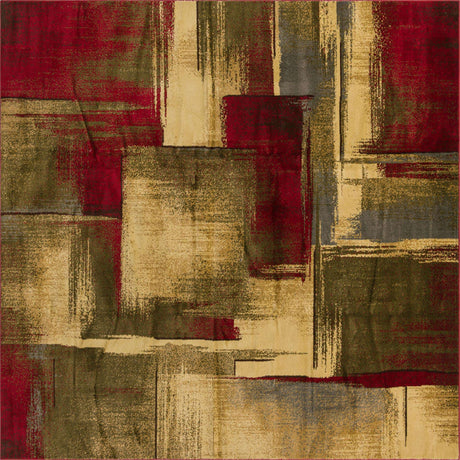 Multicolor 10' x 10' Barista Square Area Rug 100% Polypropylene Abstract Modern Geometric Carpet for Living Room Dining Office Dorm Room Decor for Sale at Rug Engine