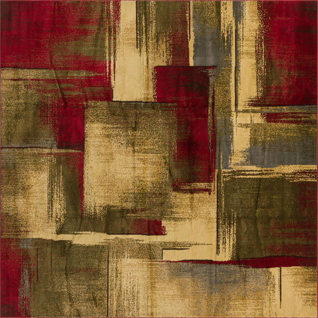 Multicolor 10' x 10' Barista Square Area Rug 100% Polypropylene Abstract Modern Geometric Carpet for Living Room Dining Office Dorm Room Decor for Sale at Rug Engine