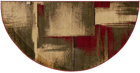 Multicolor 3' 1 x 6' 1 Barista Hearth Half-Round Semicircle Area Rug 100% Polypropylene Abstract Modern Geometric Carpet for Living Room Dining Office Dorm Room Decor for Sale at Rug Engine