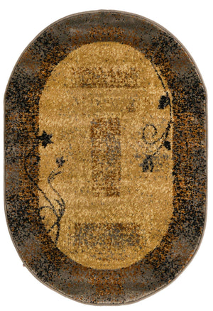 Beige 2' x 3' 1 Barista Oval Area Rug 100% Polypropylene Abstract Modern Geometric Carpet for Living Room Dining Office Dorm Room Decor for Sale at Rug Engine