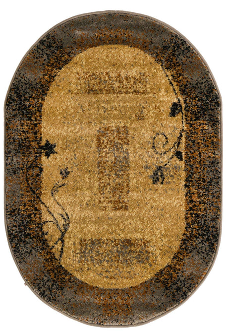 Beige 2' x 3' 1 Barista Oval Area Rug 100% Polypropylene Abstract Modern Geometric Carpet for Living Room Dining Office Dorm Room Decor for Sale at Rug Engine