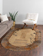 Beige 2' x 3' 1 Barista Oval Area Rug 100% Polypropylene Abstract Modern Geometric Carpet for Living Room Dining Office Dorm Room Decor for Sale at Rug Engine