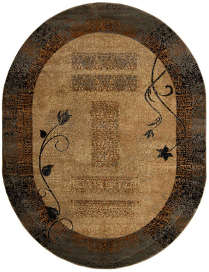 Beige 7' 10 x 10' Barista Oval Area Rug 100% Polypropylene Abstract Modern Geometric Carpet for Living Room Dining Office Dorm Room Decor for Sale at Rug Engine