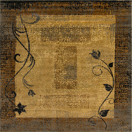 Beige 10' x 10' Barista Square Area Rug 100% Polypropylene Abstract Modern Geometric Carpet for Living Room Dining Office Dorm Room Decor for Sale at Rug Engine