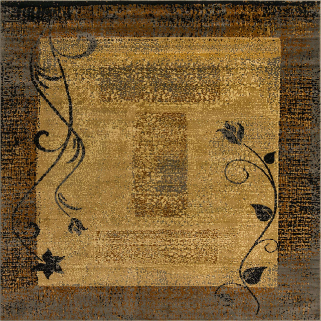 Beige 10' x 10' Barista Square Area Rug 100% Polypropylene Abstract Modern Geometric Carpet for Living Room Dining Office Dorm Room Decor for Sale at Rug Engine