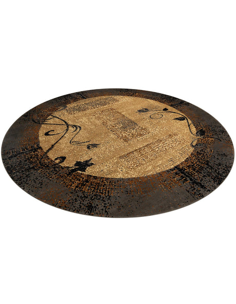 Beige 10' x 10' Barista Round Area Rug 100% Polypropylene Abstract Modern Geometric Carpet for Living Room Dining Office Dorm Room Decor for Sale at Rug Engine