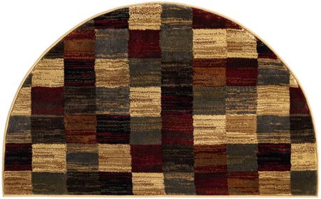 Beige 2' 7 x 4' 1 Barista Hearth Half-Round Semicircle Area Rug 100% Polypropylene Abstract Modern Geometric Carpet for Living Room Dining Office Dorm Room Decor for Sale at Rug Engine