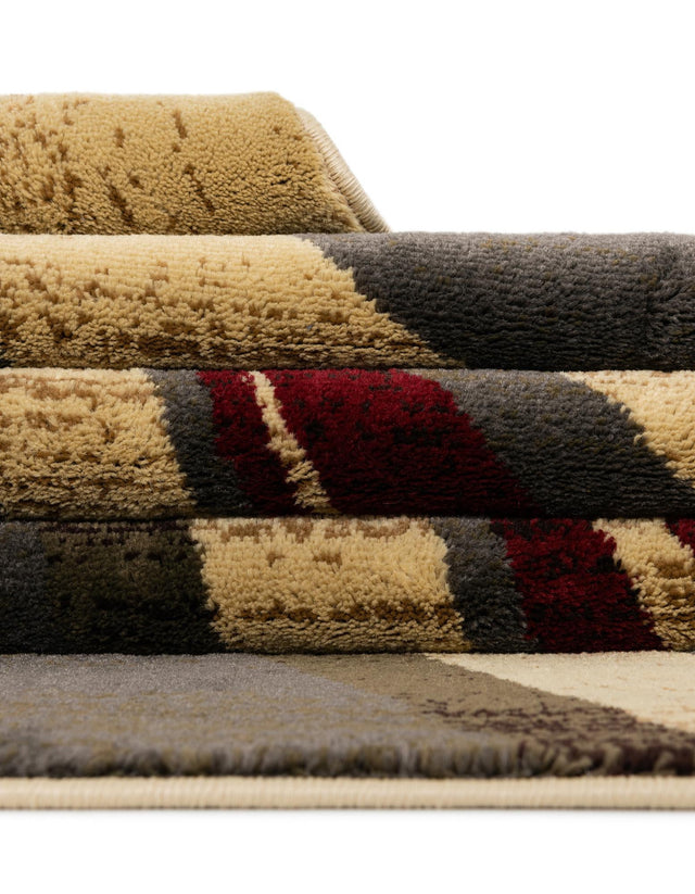Beige 5' 3 x 5' 3 Barista Square Area Rug 100% Polypropylene Abstract Modern Geometric Carpet for Living Room Dining Office Dorm Room Decor for Sale at Rug Engine