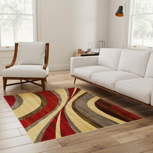Beige 5' 3 x 5' 3 Barista Square Area Rug 100% Polypropylene Abstract Modern Geometric Carpet for Living Room Dining Office Dorm Room Decor for Sale at Rug Engine