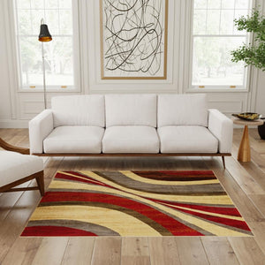 Beige 5' 3 x 5' 3 Barista Square Area Rug 100% Polypropylene Abstract Modern Geometric Carpet for Living Room Dining Office Dorm Room Decor for Sale at Rug Engine