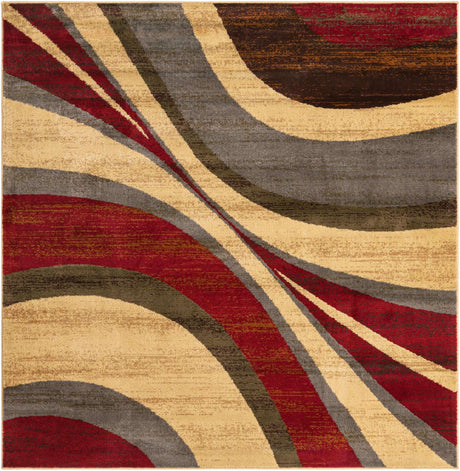 Beige 6' 1 x 6' 1 Barista Square Area Rug 100% Polypropylene Abstract Modern Geometric Carpet for Living Room Dining Office Dorm Room Decor for Sale at Rug Engine
