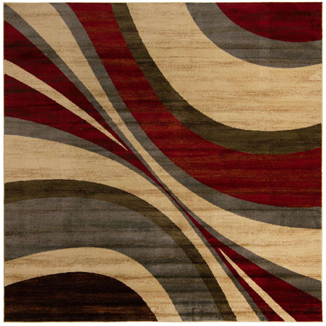 Beige 10' x 10' Barista Square Area Rug 100% Polypropylene Abstract Modern Geometric Carpet for Living Room Dining Office Dorm Room Decor for Sale at Rug Engine