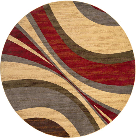 Beige 10' x 10' Barista Round Area Rug 100% Polypropylene Abstract Modern Geometric Carpet for Living Room Dining Office Dorm Room Decor for Sale at Rug Engine