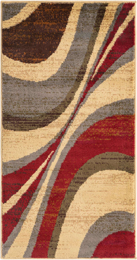 Beige 2' x 4' 1 Barista Runner Area Rug 100% Polypropylene Abstract Modern Geometric Carpet for Living Room Dining Office Dorm Room Decor for Sale at Rug Engine