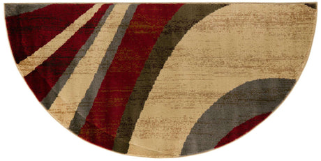 Beige 3' 1 x 6' 1 Barista Hearth Half-Round Semicircle Area Rug 100% Polypropylene Abstract Modern Geometric Carpet for Living Room Dining Office Dorm Room Decor for Sale at Rug Engine