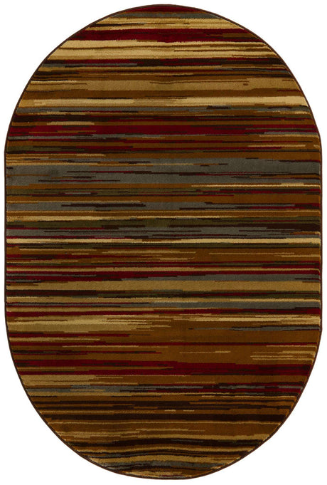 Beige 4' 1 x 6' 1 Barista Oval Area Rug 100% Polypropylene Abstract Modern Geometric Carpet for Living Room Dining Office Dorm Room Decor for Sale at Rug Engine