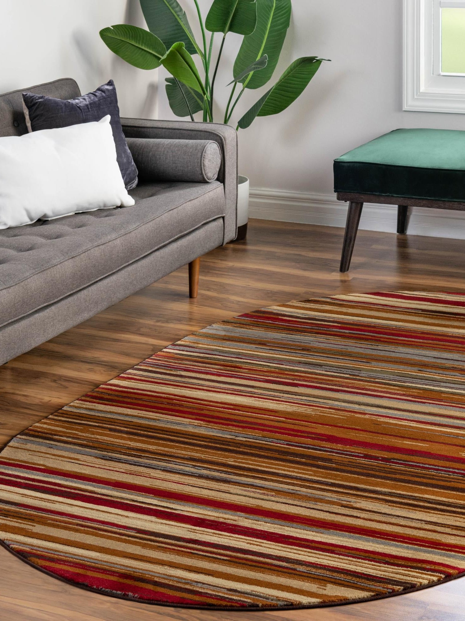 Beige 4' 1 x 6' 1 Barista Oval Area Rug 100% Polypropylene Abstract Modern Geometric Carpet for Living Room Dining Office Dorm Room Decor for Sale at Rug Engine