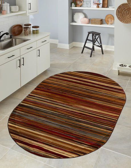 Beige 7' 10 x 10' Barista Oval Area Rug 100% Polypropylene Abstract Modern Geometric Carpet for Living Room Dining Office Dorm Room Decor for Sale at Rug Engine