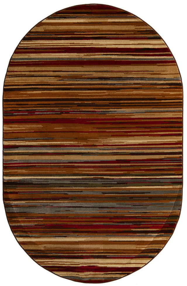Beige 5' 3 x 8' Barista Oval Area Rug 100% Polypropylene Abstract Modern Geometric Carpet for Living Room Dining Office Dorm Room Decor for Sale at Rug Engine