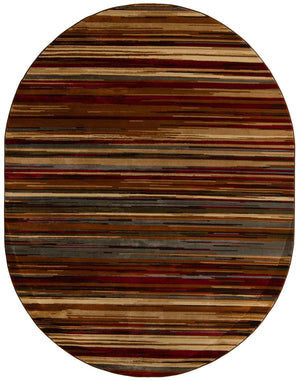 Beige 7' 10 x 10' Barista Oval Area Rug 100% Polypropylene Abstract Modern Geometric Carpet for Living Room Dining Office Dorm Room Decor for Sale at Rug Engine