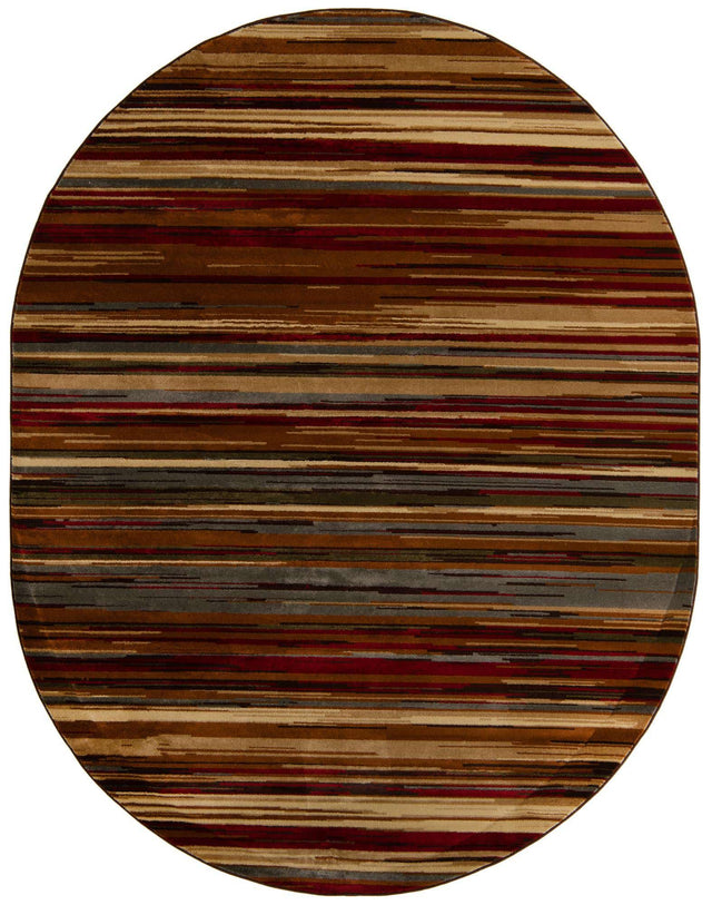 Beige 7' 10 x 10' Barista Oval Area Rug 100% Polypropylene Abstract Modern Geometric Carpet for Living Room Dining Office Dorm Room Decor for Sale at Rug Engine