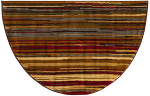 Beige 2' 7 x 4' 1 Barista Hearth Half-Round Semicircle Area Rug 100% Polypropylene Abstract Modern Geometric Carpet for Living Room Dining Office Dorm Room Decor for Sale at Rug Engine