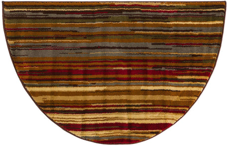 Beige 2' 7 x 4' 1 Barista Hearth Half-Round Semicircle Area Rug 100% Polypropylene Abstract Modern Geometric Carpet for Living Room Dining Office Dorm Room Decor for Sale at Rug Engine