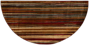 Beige 3' 1 x 6' 1 Barista Hearth Half-Round Semicircle Area Rug 100% Polypropylene Abstract Modern Geometric Carpet for Living Room Dining Office Dorm Room Decor for Sale at Rug Engine
