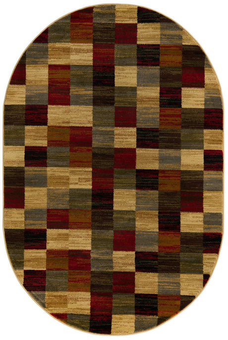 Multicolor 4' 1 x 6' 1 Barista Oval Area Rug 100% Polypropylene Abstract Modern Geometric Carpet for Living Room Dining Office Dorm Room Decor for Sale at Rug Engine
