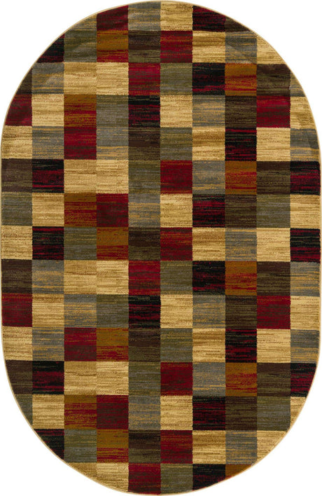 Multicolor 5' 3 x 8' Barista Oval Area Rug 100% Polypropylene Abstract Modern Geometric Carpet for Living Room Dining Office Dorm Room Decor for Sale at Rug Engine
