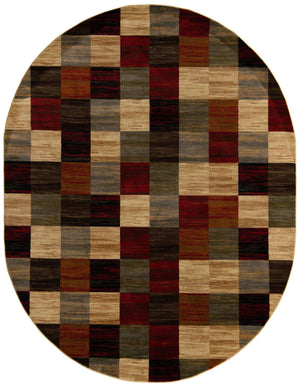 Multicolor 7' 10 x 10' Barista Oval Area Rug 100% Polypropylene Abstract Modern Geometric Carpet for Living Room Dining Office Dorm Room Decor for Sale at Rug Engine