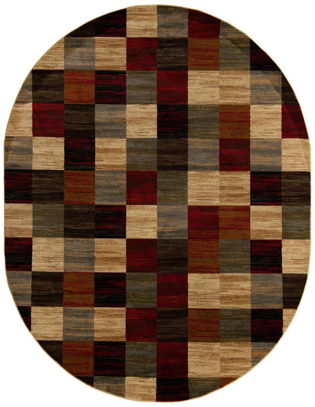 Multicolor 7' 10 x 10' Barista Oval Area Rug 100% Polypropylene Abstract Modern Geometric Carpet for Living Room Dining Office Dorm Room Decor for Sale at Rug Engine