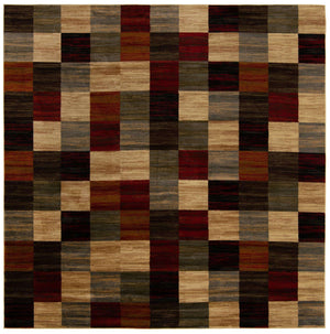 Multicolor 10' x 10' Barista Square Area Rug 100% Polypropylene Abstract Modern Geometric Carpet for Living Room Dining Office Dorm Room Decor for Sale at Rug Engine