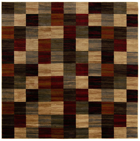 Multicolor 10' x 10' Barista Square Area Rug 100% Polypropylene Abstract Modern Geometric Carpet for Living Room Dining Office Dorm Room Decor for Sale at Rug Engine