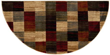 Multicolor 3' 1 x 6' 1 Barista Hearth Half-Round Semicircle Area Rug 100% Polypropylene Abstract Modern Geometric Carpet for Living Room Dining Office Dorm Room Decor for Sale at Rug Engine