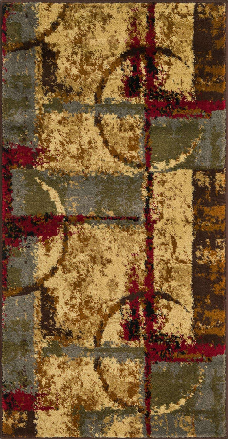 Multicolor 2' x 4' 1 Barista Runner Area Rug 100% Polypropylene Abstract Modern Geometric Carpet for Living Room Dining Office Dorm Room Decor for Sale at Rug Engine