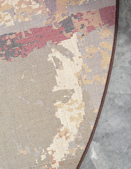 Multicolor 2' 7 x 4' 1 Barista Hearth Half-Round Semicircle Area Rug 100% Polypropylene Abstract Modern Geometric Carpet for Living Room Dining Office Dorm Room Decor for Sale at Rug Engine